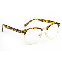 Cyxus Blue Light Filter Semi-Rimless Glasses, Anti Eyestrain, Leopard Print Frame
