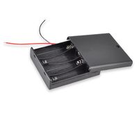 HTTX 6V AA Battery Pack with Leads, 4 x 1.5v AA Battery Case Holder, Battery Storage Box with ON/OFF Switch 6inch Bare Wire Leads