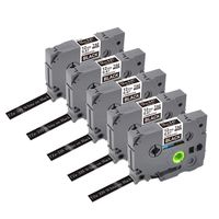5-Pack TZe-335 White on Black Replace Brother TZe Tape 12mm 0.47 Inch Lminated Tape for Brother Label Makers PTD200 PTH110 PTP300BT, 26.2 Feet (8M)