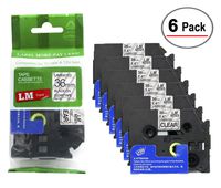 6/Pack Premium 1.5" Black Print on Clear Label Tape, Compatible with Brother TZe-161 P-Touch Tape - TZ161 36mm Laminated Replacement p-Touch Label Tape.