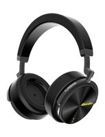 Bluedio T5S Bluetooth Headphones Over Ear with Mic, Active Noise Cancelling Headphones 57mm Drivers Wireless Headsets for Travel Work TV PC Cellphone, 25 Hours Playtime (Black)