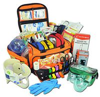 Lightning X Extra Large Medic First Responder EMT Trauma Bag Stocked First Aid Deluxe Fill Kit C (Orange)