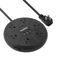 Lanshion Power Strip with 3 USB Smart Charge 6-Outlet Surge Protector 110-125V/15A 6.6-Foot Power Cord