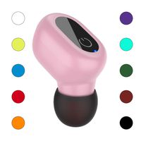 Waterproof Bluetooth Earbud, Single Smallest Wireless Earbud Earpiece Headset Headphone Earphone Car Headset with Clear Microphone for iPhone and Android Smart Phone(One Pcs)-Pink
