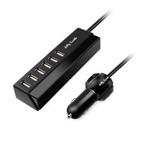 Car Charger, Jelly Comb 65W/13A 6 Ports Rapid USB Multi-Port Car Charger with Smart Identification for Mobile Phones, Tablets and Other USB Devices - Black