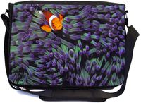 Rikki Knight Clown Fish Hiding Among Purple Sea Anenomies Design, Messenger School Bag (mbcp-cond44338)