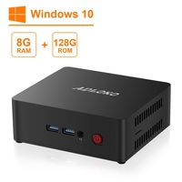 ADLOKO J4205 Windows 10 Mini PC 8G/128G ROM Intel Apollo Lake J4205 Processor Support 2.5'HDD/SSD/Dual HDMI Output/Fan