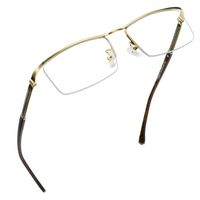 LifeArt Alloy Semi-Rimless Reading Glasses, Blue Light Filter Computer Glasses, Transparent Lens,Reduce Headaches&Eyestrain,Stylish for Men +1.25