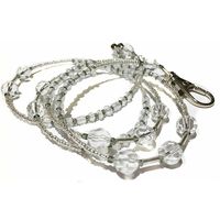 preliked Fashion Lanyard Bead Necklace ID Badge Mobile Cell Phone Key Bling Cord Strap (Crystal Clear)