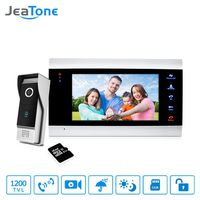 Jeatone 7 Inch Wired Video Door Phone Intercom Security Outdoor Camera System Kit