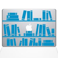 The Decal Guru 1649-MAC-13A-LB Bookshelf Library Decal Vinyl Sticker, Light Blue, 13" MacBook Air