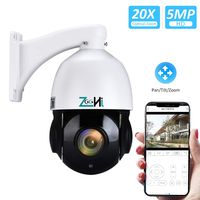 High Speed 5MP H.265 PTZ IP Security Dome Camera with 20X Optical Zoom Pan/Tilt and Waterproof IR Night Vision for Outdoor Security