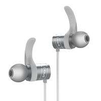 Crave Octane Wireless Bluetooth Earphones, in-Ear Sweat and Water Resistant Stereo Headphones Earbuds with 8 Hour Battery, Magnetic Ends, Built-in Mic - Silver