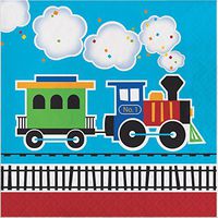 All Aboard Train Napkins, 48 ct