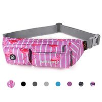 Waterfly Fanny Pack Slim Soft Polyester Water Resistant Waist Bag for Man Women Carrying iPhone Xs / 8 Plus Samsung S10 Plus/Note 8 (Pink Flamingo)