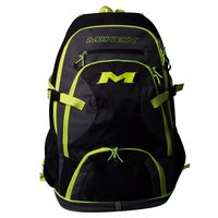 Miken Players Backpack (with 4 Bat Slots and Laptop Sleeve), Black/Charcoal/Green