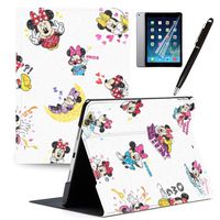 LJX iPad Mini 4 Cases, Mickey Minnie PU Leather Protective Cartoon Animal Cute Design Stand Smart Auto Sleep/Wake Lightweight Cover for iPad Mini 4#H