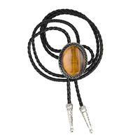 Bolo Tie with Natural Tiger Eye Stone Handmade Bolo Tie for Men