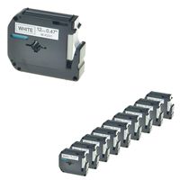 NineLeaf 10 Pack M-K231 12mm Tape M-231 MK231 1/2-Inch m Tape Compatible for Brother M231 Label Tape 0.47 Inch x 26.2 Feet 12mm x 8m Black on White Work with P Touch PT-70BM PT-M95 PT-90 PT-70