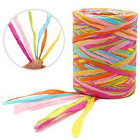 G2PLUS Colored 262 Feet Raffia Paper Ribbon,6 Colored Packing Paper String Perfect for Gift Wrapping and DIY Decoration
