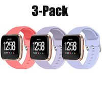 Veiai Sport Bands Compatible with Fitbit Versa,Soft Rubber Wristbands Versa Accessories for Women and Men (Colors-02)