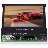 7-inch Single DIN in-Dash GPS Navigation for Car with Rear View Camera,Support Offline GPS Navigation,Flip Out Touch Screen Car Stereo