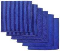 DII Microfiber Scratch Free Scrubber Cleaning Dishcloth (12x12", Set of 6) with Scrub, Scour, and Polish Side, Perfect for Kitchens, Dishes, Car, Dusting, Drying Rags - Nautical Blue