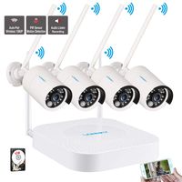 【2019 New 8CH Expandable】 Lonnky Security Camera System Wireless, 4Pcs Full HD 1080P 2.0MP WiFi Security Bullet Cameras with PIR Sensor and 80FT Night Vision, Audio& Video Recording,2TB HDD