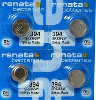 Renata 4 Silver Oxide 394 Zero Mercury Electronic Batteries