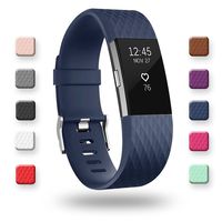 POY Replacement Bands Compatible for Fitbit Charge 2, Special Edition Adjustable Sport Wristbands, Small Navy
