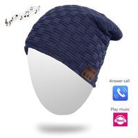 TAKSON Beanie with Bluetooth Wireless hat with Headphone Mic Knit Music Hat Unisex for Running Walking Gifts(Dark Blue)