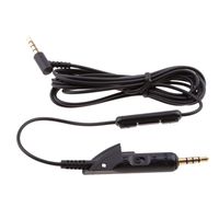 Replacement Audio Cable Cord for Bose QC15 QC2 QuietComfort 15 2 Headphones with Inline Mic Remote Control (Black & Mic)