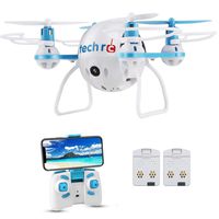 Tech RC Mini Drone with HD Camera WiFi Live Video, Quadcopter with Headless Mode Altitude Hold & 6D Flips, Easy to Fly for Kids & Beginners-Blue