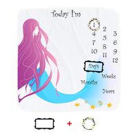 Baby Monthly Milestone Blanket for Girls, Premium Plush Fleece Mermaid Month Blankets, Newborn Photography Backdrop Photo Prop, Personalized Baby Shower Gifts
