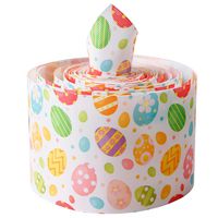 3" Wide 5 Yard DIY Printed Grosgrain Ribbon for Hair Bow Hair Clip Gift Wrapping (Easter Eggs 02)