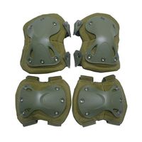 YASSUN Kneepad Elbow Suit, Durable Well-Knit for Field Operations Security Outdoor Sports Protective Tools 4 Piece Set, Army Green