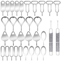 AYWFEY 32 Pieces SIM Card Removal Openning Tool Tray Eject Pins Needle Opener Ejector Compatible with All iPhone Apple iPad HTC Samsung Galaxy Cell Phone Smartphone Watchchain Link Remover