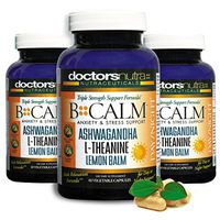 (Pack of 3) B-Calm Daytime-Nighttime 24 Hour Support by Doctors Nutra Nutraceuticals - All Natural Anxiety Relief, Stress Support - Ashwagandha, L-Theanine and More - Helps Reduce Anxiety and Stress
