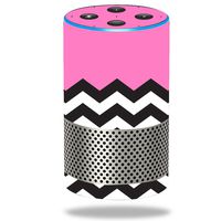 MightySkins Skin Compatible with Amazon Echo (2nd Gen) - Pink Chevron | Protective, Durable, and Unique Vinyl Decal wrap Cover | Easy to Apply, Remove, and Change Styles | Made in The USA