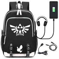 YOYOSHome Luminous Anime The Legend of Zelda Cosplay Bookbag Daypack Laptop Bag Backpack School Bag with USB Charging Port