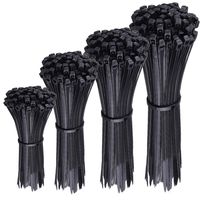 AUSTOR 600 Pieces Zip Ties Black Nylon Cable Ties Heavy Duty Zip Ties in 4 6 8 10 Inches for Home, Office, Garage and Workshop (150 Pcs per Size)