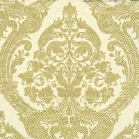 Ideal Home Range 20 Count Lunch Paper Napkins, Grandeur Cream Gold