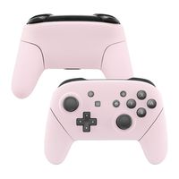 eXtremeRate Sakura Pink Faceplate Backplate Handles for Nintendo Switch Pro Controller, Soft Touch DIY Replacement Grip Housing Shell Cover for Nintendo Switch Pro - Controller NOT Included