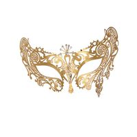 Masquerade Mask for Women Metal Mask Shiny Rhinestone Venetian Party Evening Prom Ball Mask Bar Costumes Accessory (Peacock Gold)