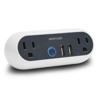 WiFi Smart Outlet Extender Power Strip - JACKYLED Wireless Wall Outlet Plug 2 USB Port 2 AC Outlets with Timing Schedule Countdown Remote Control Work with Amazon Alexa Echo Dot Google Home Assistant