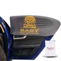 Cozybiub Premium 2 Pack"Baby On Board" Pattern Car Window Shades Protects Baby,Kids,Pets M Size Cover Windows Up to 42x20 Inch,Fits Small Medium Car