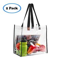 2-Pack Stadium Approved Clear Tote Bag, Stadium Security Travel & Gym Clear Bag, Perfect for Work, School, Sports Games and Concerts,12"X 12"X 6"