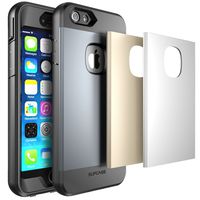 iPhone 6 Plus/6s Plus Case, SUPCASE Fullbody Rugged Water Resistant Case for Apple iPhone 6 Plus/6s Plus 5.5 Inch with Builtin Screen Protector and 3 Interchangeable Covers (Silver/Gold/Gray)