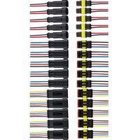 OSOF 30Pcs/Pack (2 + 3 + 4 Pin Way) 16AWG Car Male & Female Waterproof Electrical Connectors Plug Socket Kit With 10cm Wire 1.5mm Series Terminal Connector