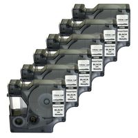 NEOUZA Compatible 18486 for DYMO Rhino Industrial IND Permanent Polyester Label Tape Black on Metallic Width 1/2" Length 18' (6 Packs)